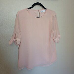 Pink Calvin Klein Bow Blouse